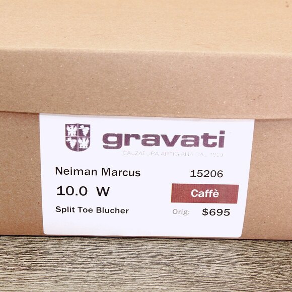 $695 Neiman Marcus GRAVATI Oxford 10 W Wide Caffè 15206 * add $15 new Trees main image 2